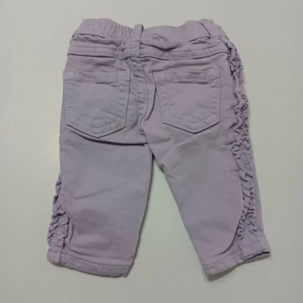 Gymboree Baby Toddler Girls 0-3M Skinny Leg Jeans Purple Stretch Pockets‎ Denim